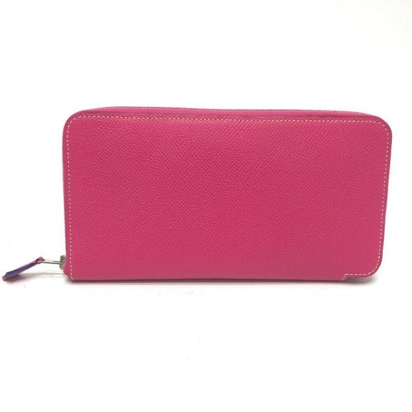 HERMES Azap Long Silk-In Zip Around Long Wallet Epsom pink/SilverHardware - Picture 2 of 14